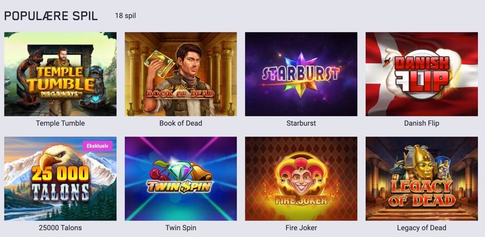 Populære spil hos Maria Casino