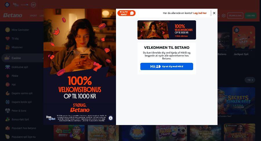 Betano oprettelse