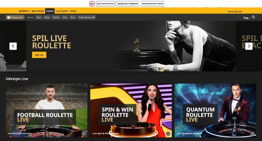 Betfair Casino forside