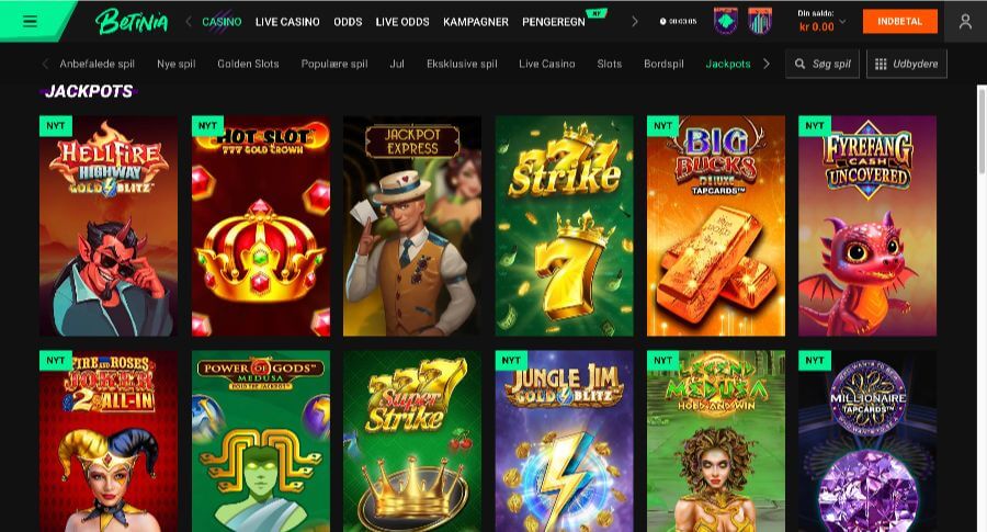 Betinia jackpotspil