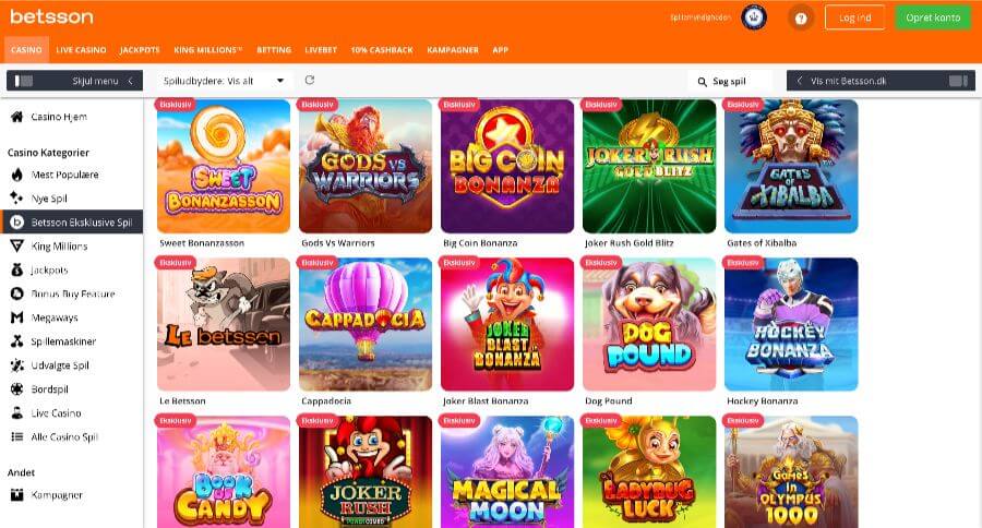 Betsson eksklusive spil