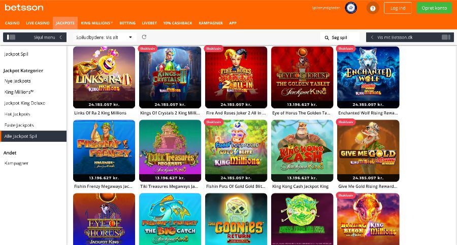 Betsson jackpotspil