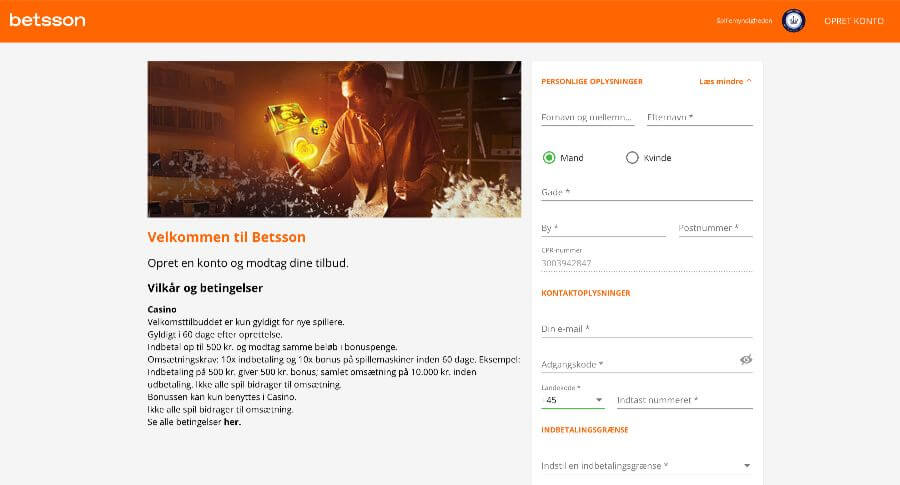 Betsson oprettelse