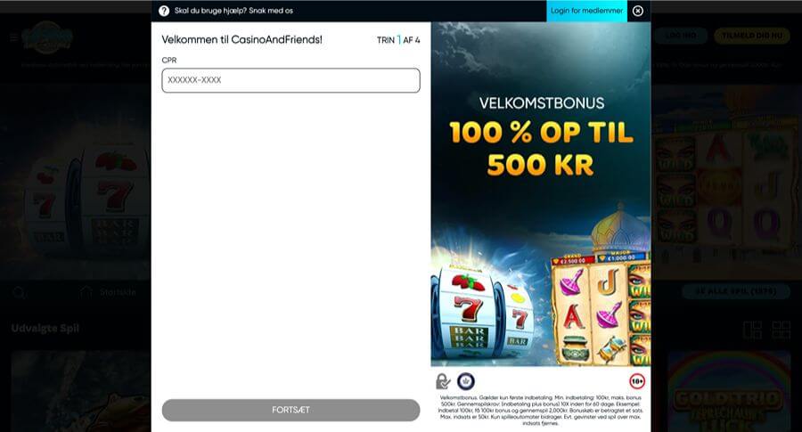 Casino and Friends oprettelse