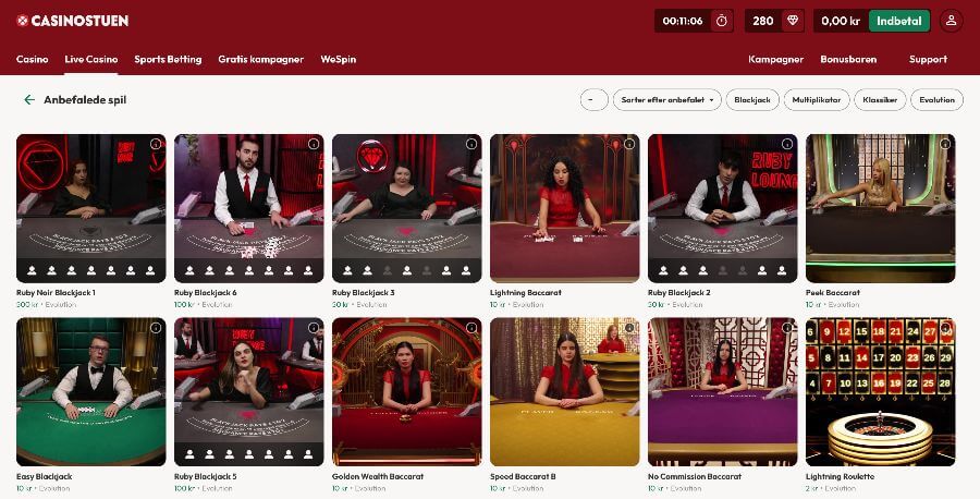 Casinostuen live casino