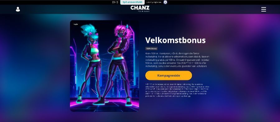 Chanz velkomstbonus