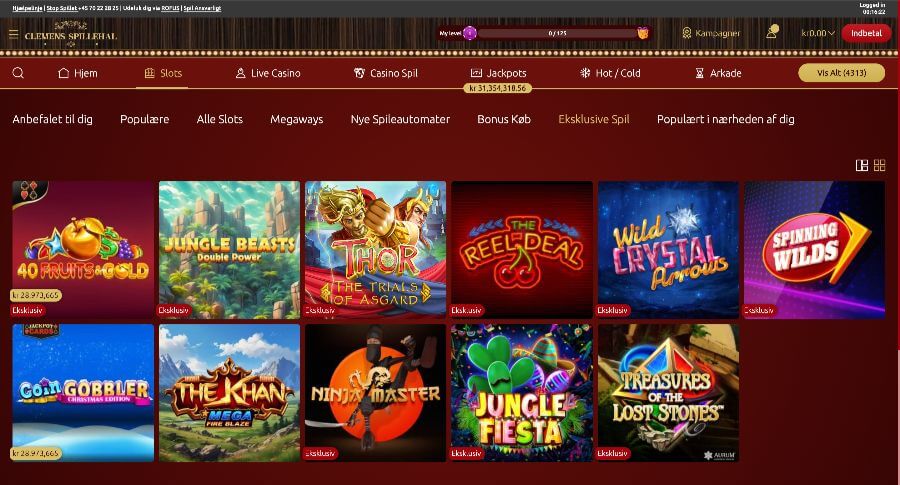 Clemens Spillehal eksklusive spil