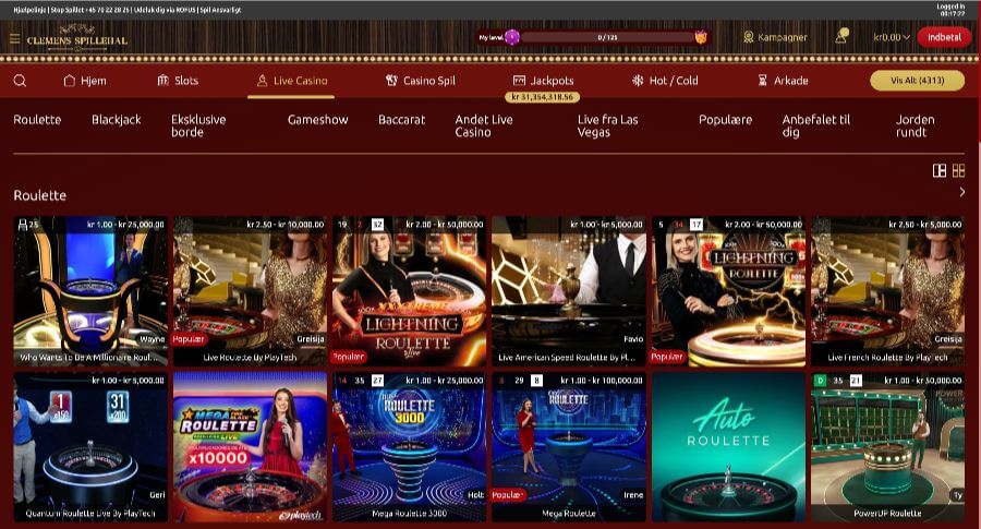 Clemens Spillehal live casino