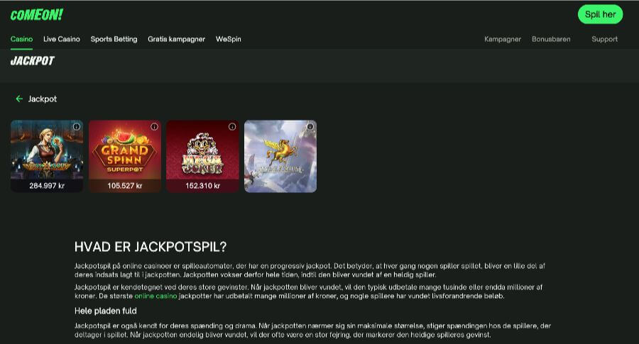 ComeOn! jackpotspil