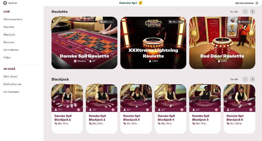 Danske Spil live casino