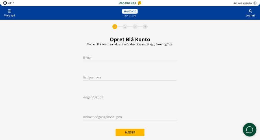 Danske Spil oprettelse