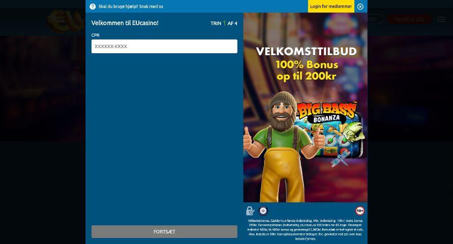 EU Casino oprettelse