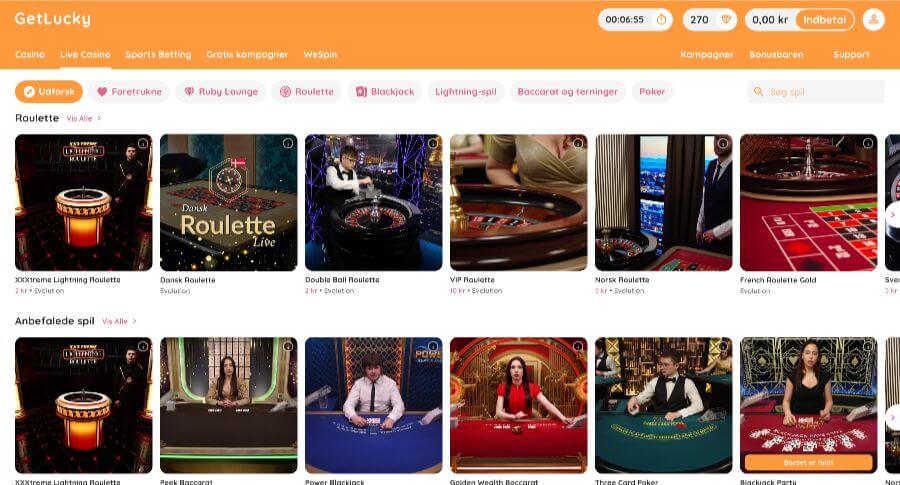 GetLucky live casino