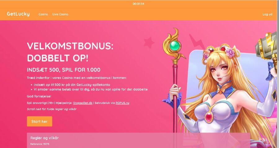 GetLucky velkomstbonus