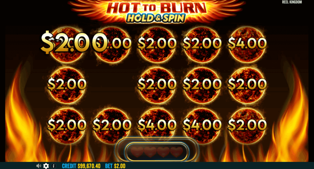 Hot to Burn Hold and Spin bonusrunde