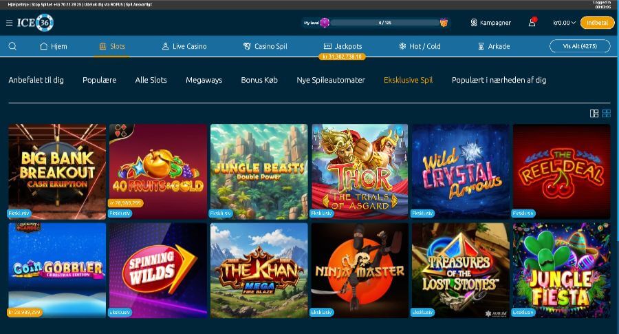 ICE36 eksklusive spil