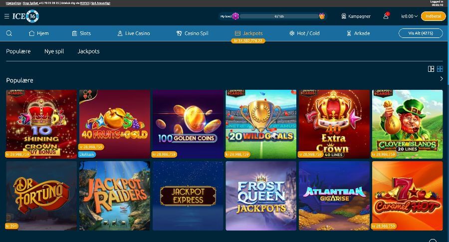 ICE36 jackpotspil