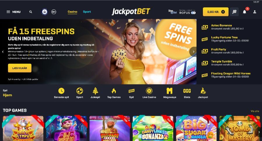 JackpotBet forside