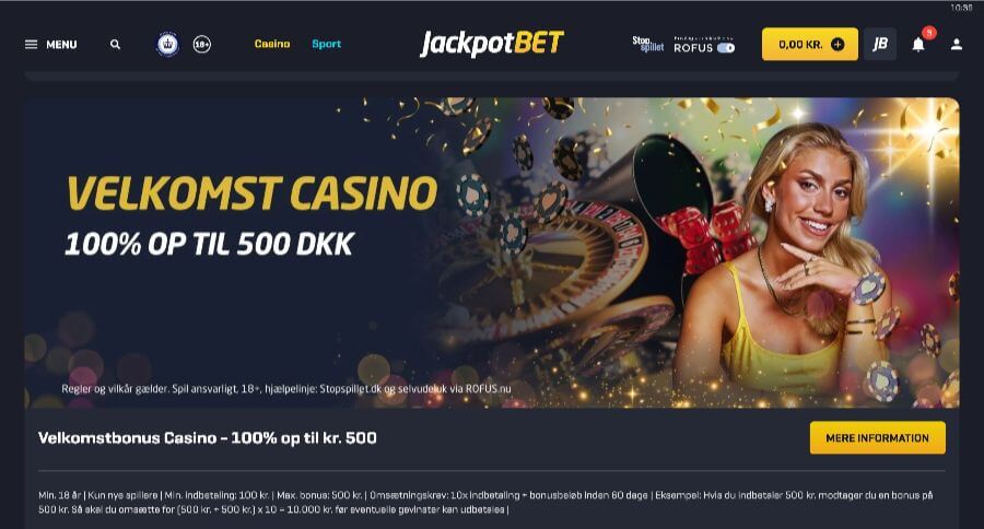 JackpotBet velkomstbonus