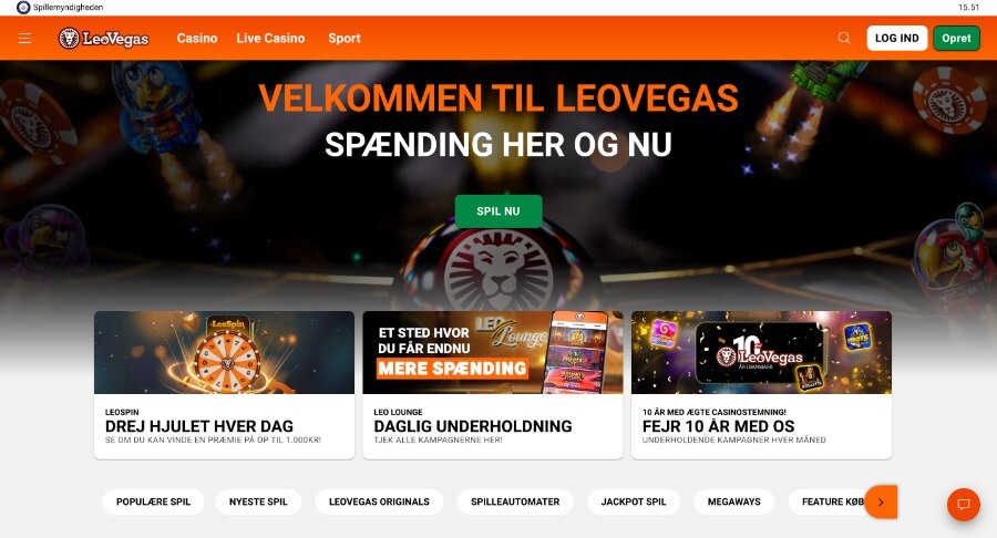 LeoVegas forside