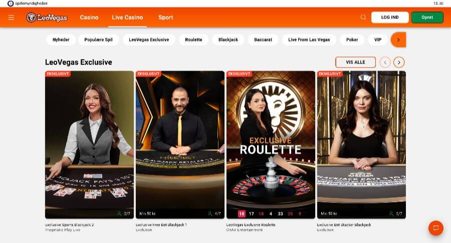 LeoVegas live casino