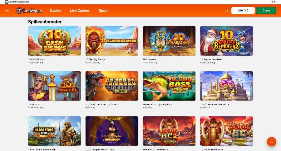 LeoVegas spillemaskiner