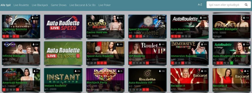 Live casino hos Karamba