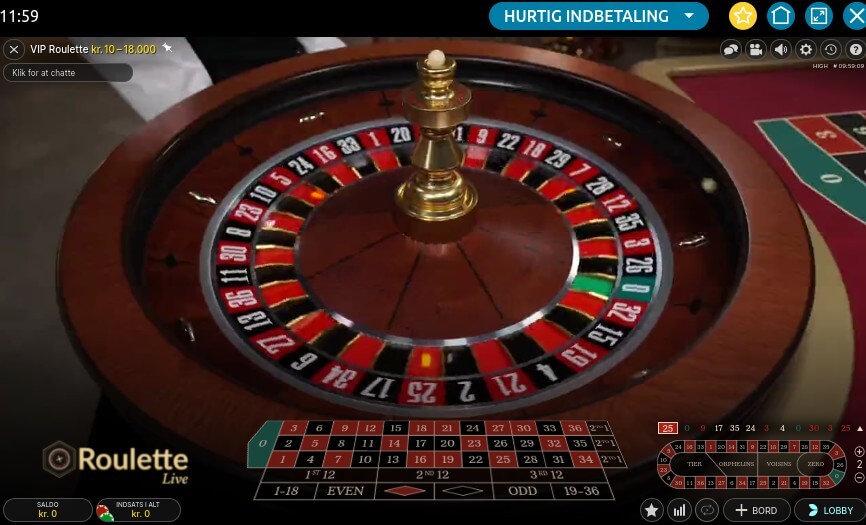 Online Roulette på live casino.