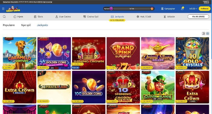 LukcyLouis jackpotspil