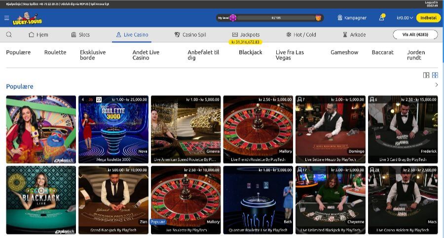 LuckyLouis live casino