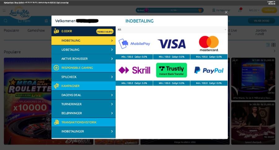 LuckyMe Slots betalingsmetoder