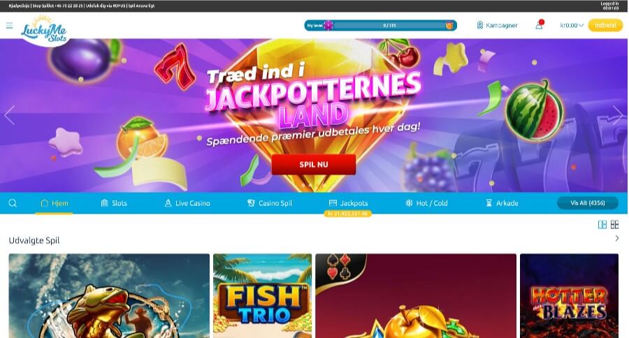 LuckyMe Slots forside