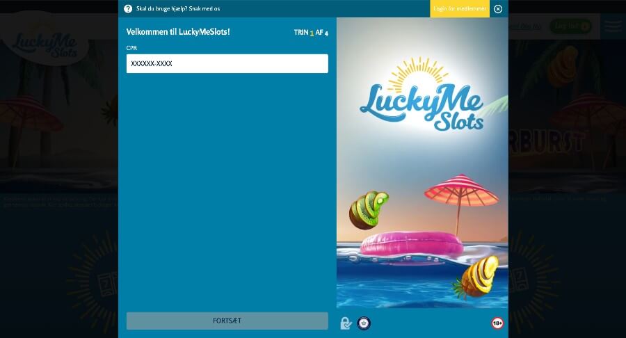 LuckyMe Slots oprettelse