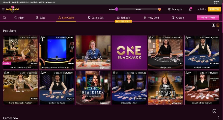 LuckyNiki live casino