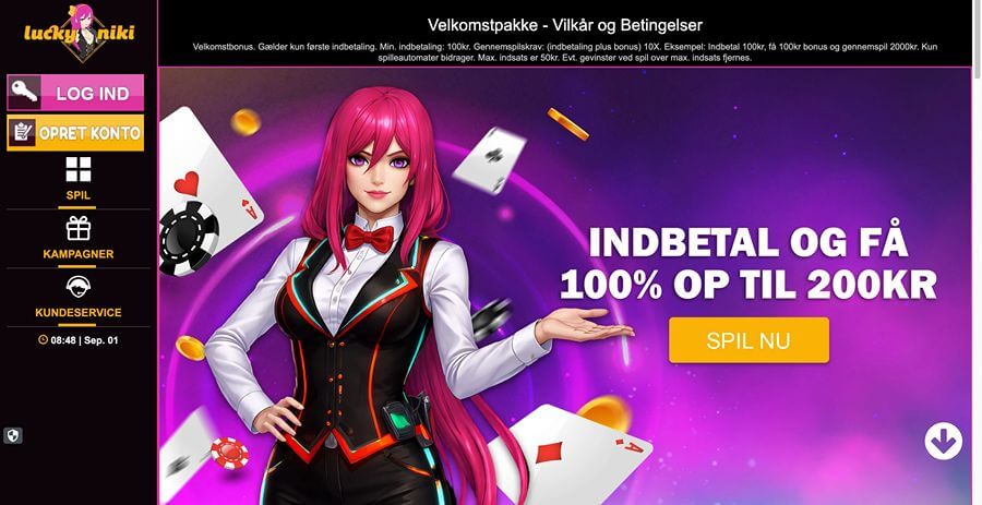 LuckyNiki velkomstbonus