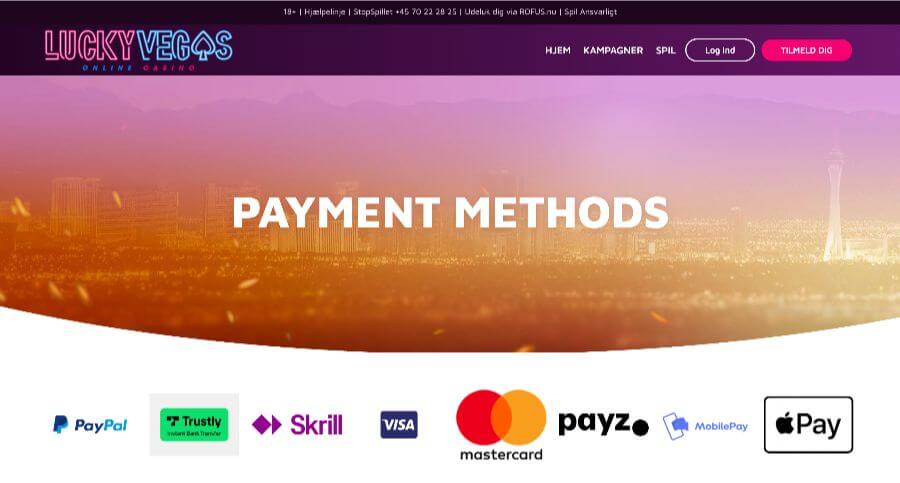 LuckyVegas betalingsmetoder