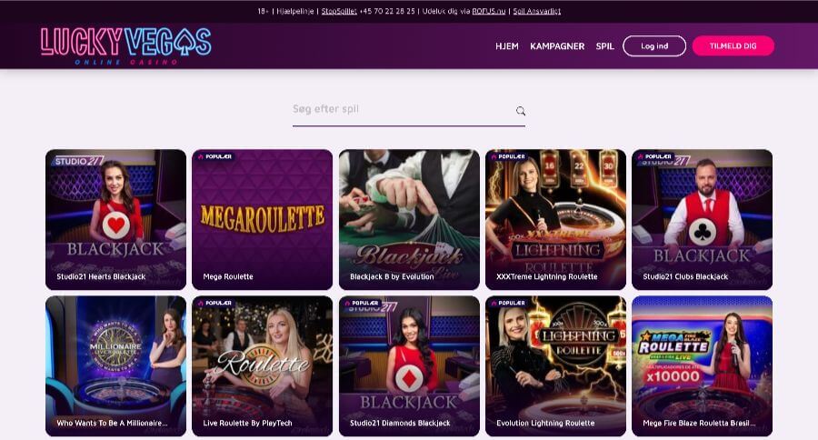 LuckyVegas live casino