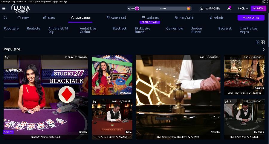Luna Casino live casino