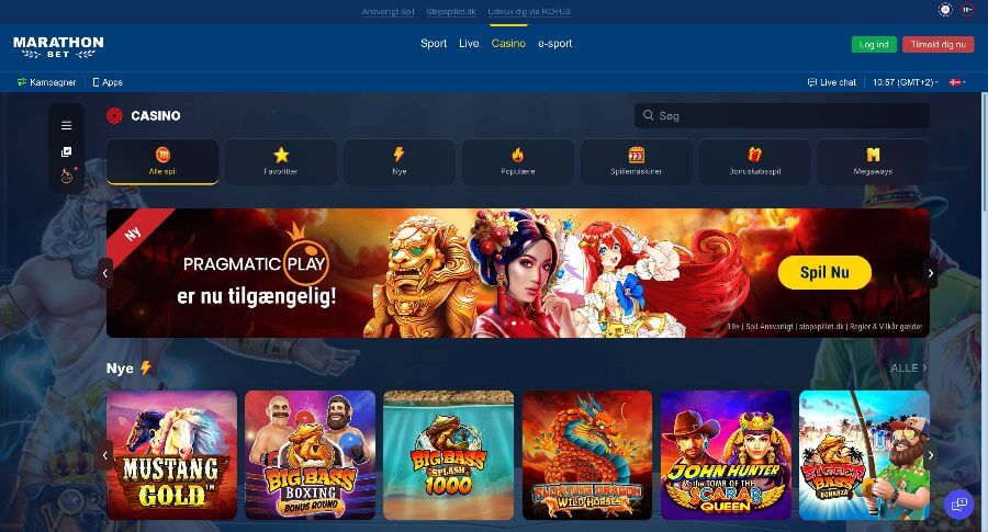 Marathonbet forside casino