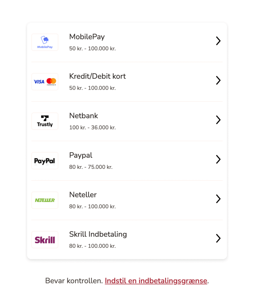 Maria Casino betalingsmetoder