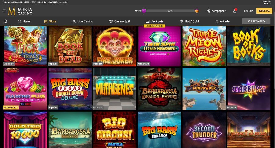 Mega Casino spillemaskiner
