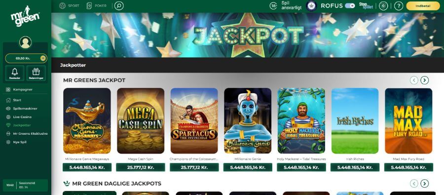 Mr Green jackpotspil