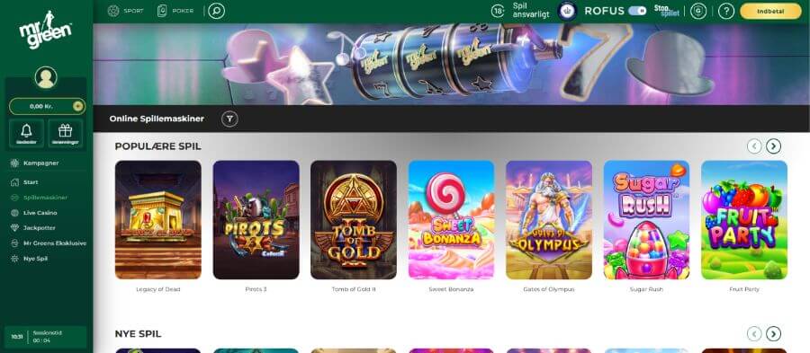 Mr Green spillemaskiner
