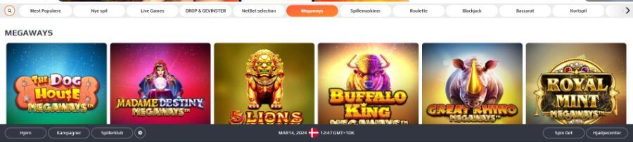 NetBet søgefunktion screenshot