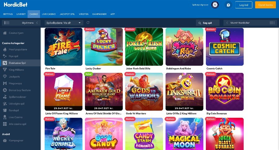 NordicBet eksklusive spillemaskiner