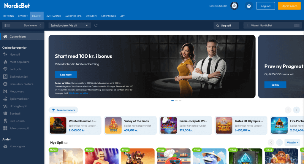 NordicBet Casino forside