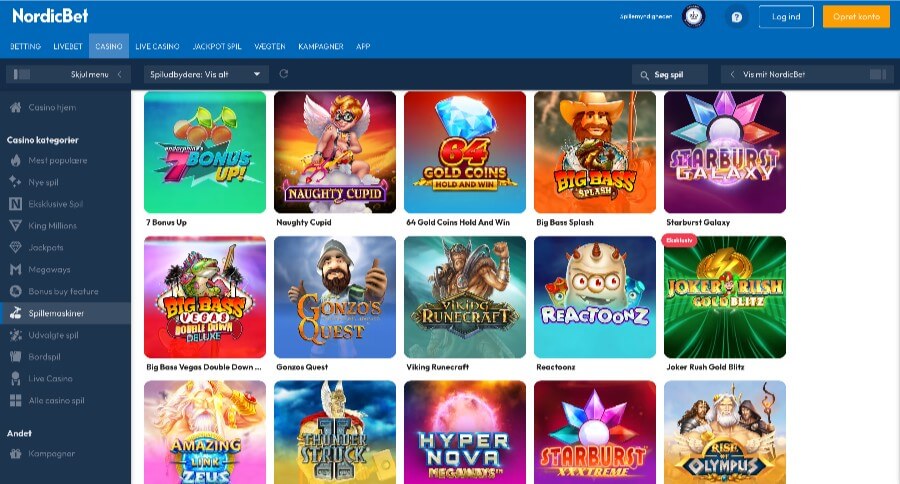 NordicBet spillemaskiner