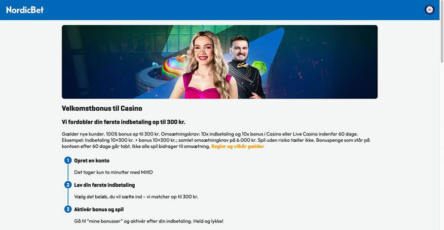 NordicBet velkomstbonus