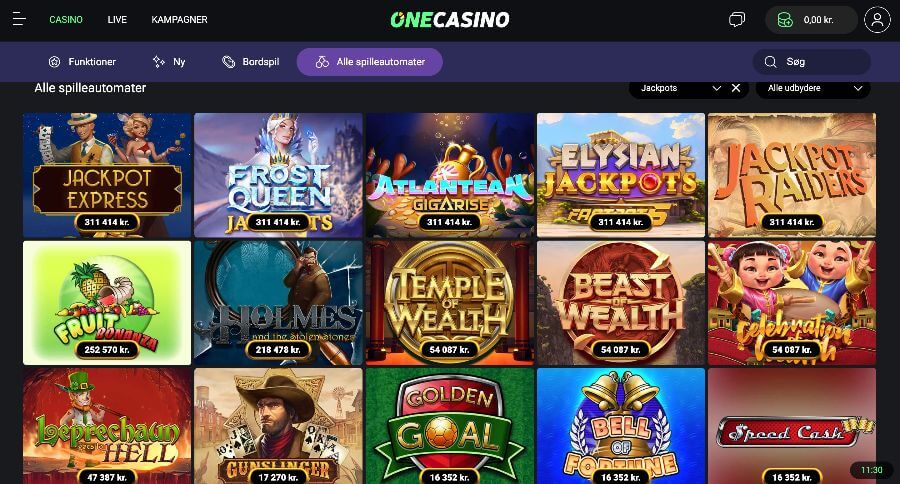 One Casino jackpotspil