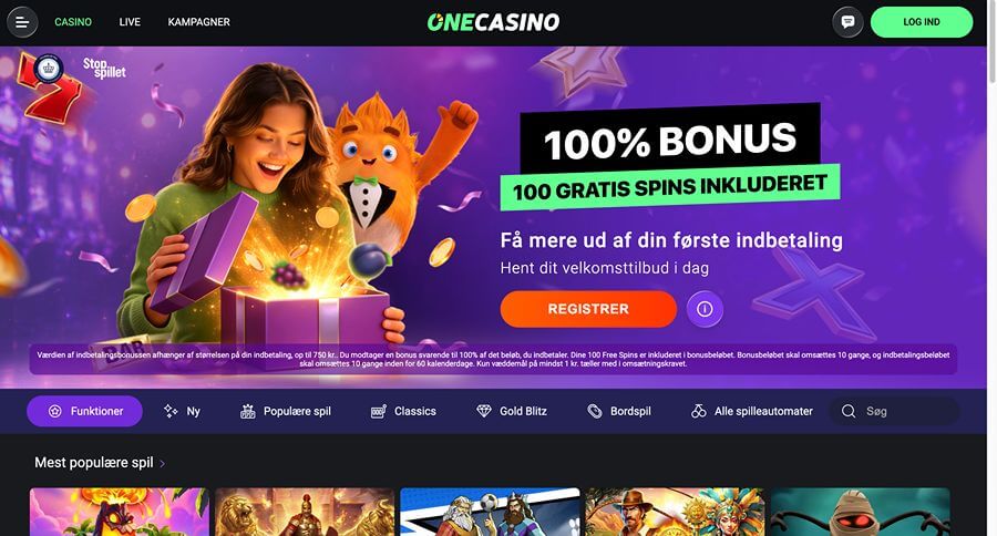 One Casino velkomstbonus